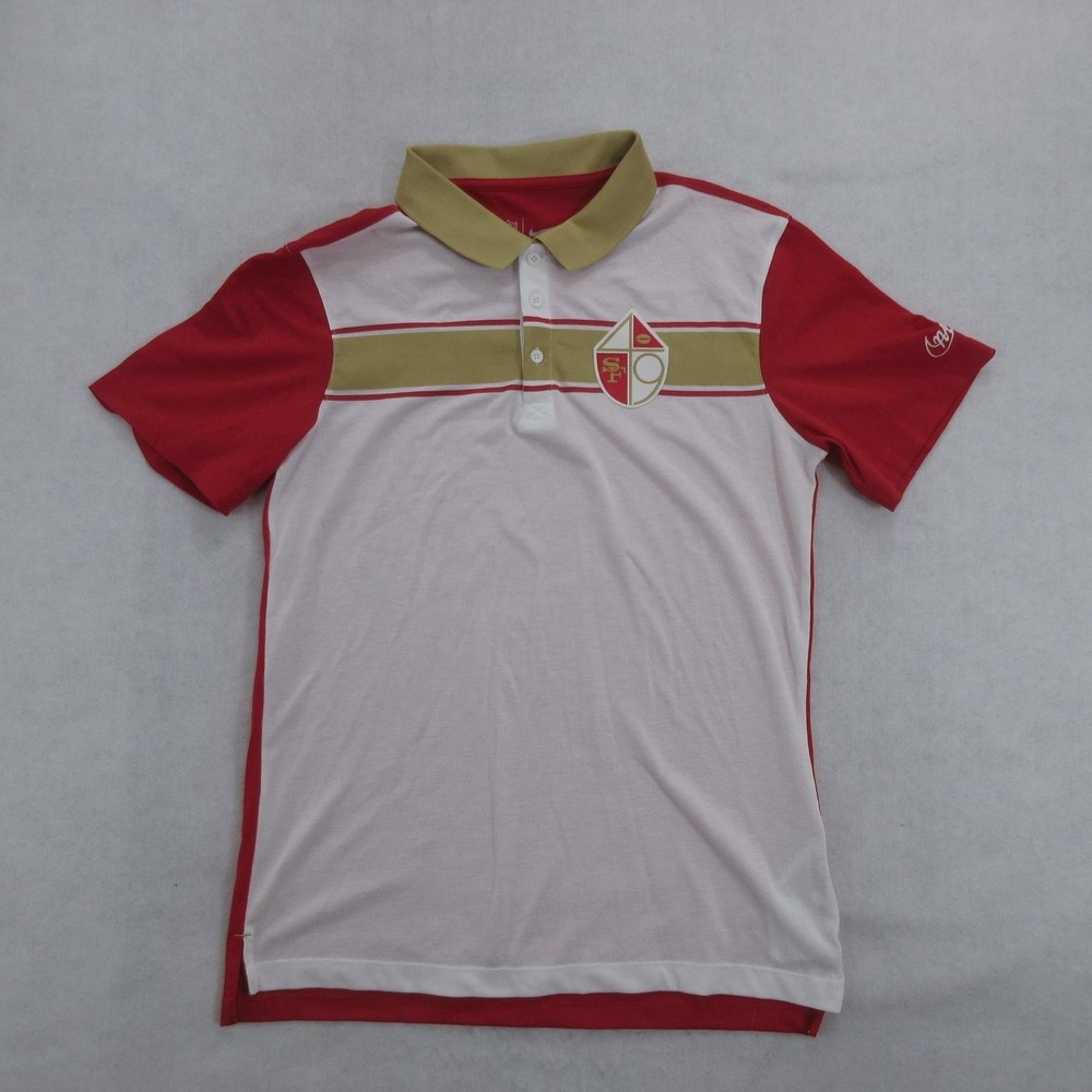 San Francisco 49ers Shirt Mens Small Red White NFL Football Nike Dri-FIT Polo